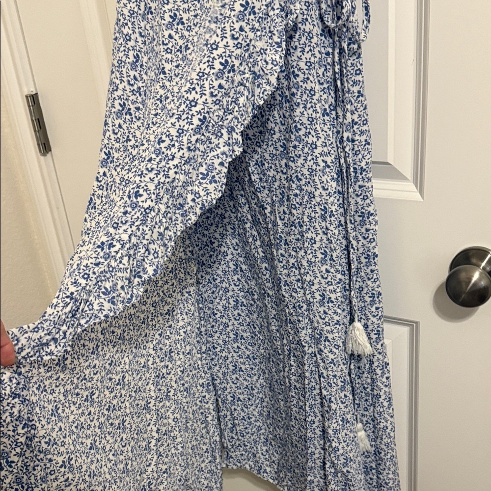 Madewell Asymmetrical Blue Floral Dress - Picture 3 of 3